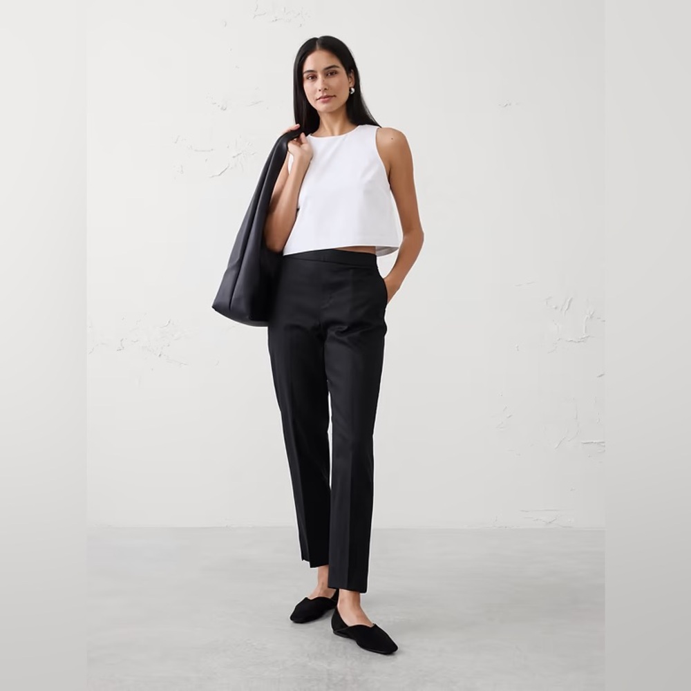 NWT! Banana Republic Tapered High Rise Linen-Blend Ankle Pants - 🩷